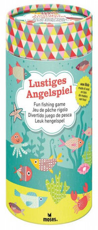 visspel junior 17 x 7 cm hout blauw 13-delig