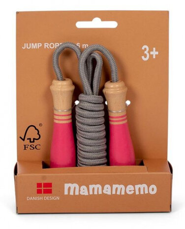 springtouw Dusty junior 2,6 meter hout roze/grijs