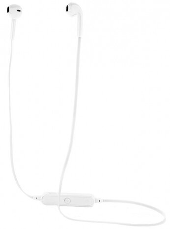 oortelefoon bluetooth 70 cm ABS/EVA wit 3-delig