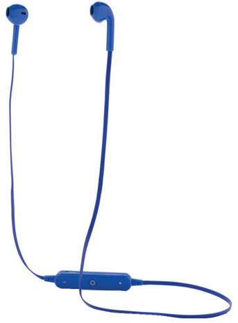oortelefoon bluetooth 70 cm ABS/EVA blauw 3-delig