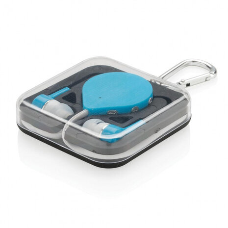 oordoppen bluetooth 60 cm ABS wit/blauw 3-delig