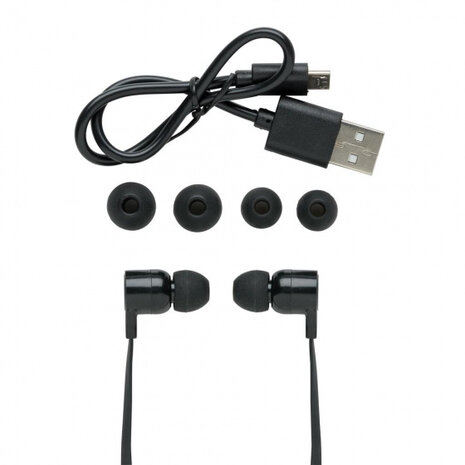 oortelefoon bluetooth 60 cm ABS/TPE zwart 5-delig