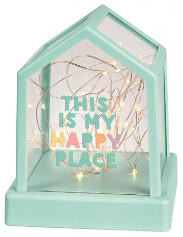 decoratieverlichting huisje USB/batterij 13 cm groen