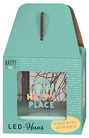 decoratieverlichting huisje USB/batterij 13 cm groen