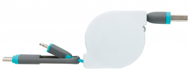 oplaadkabel 3-in-1 13 cm ABS blauw/wit