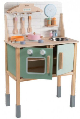 kinderkeuken met accessoires junior hout 9-delig