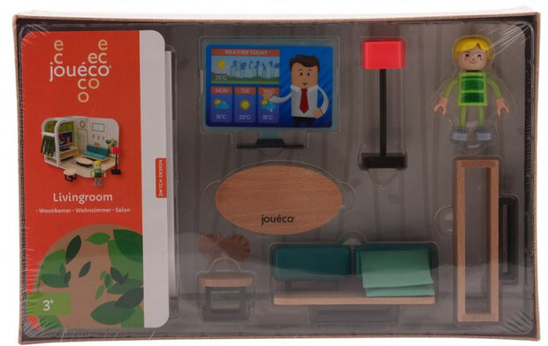 speelset woonkamer junior hout/karton 10-delig