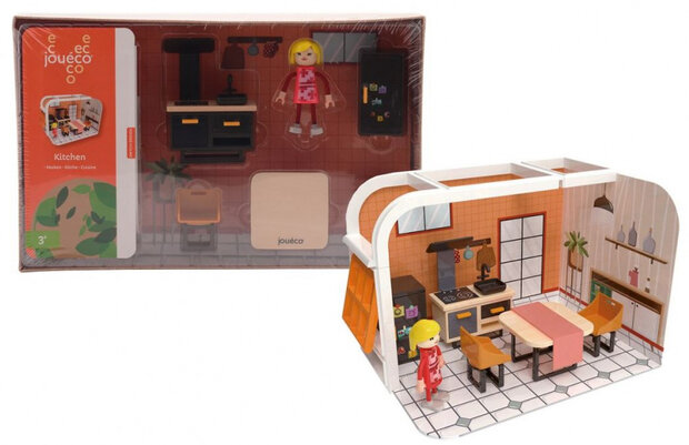 speelset keuken junior hout/karton 7-delig