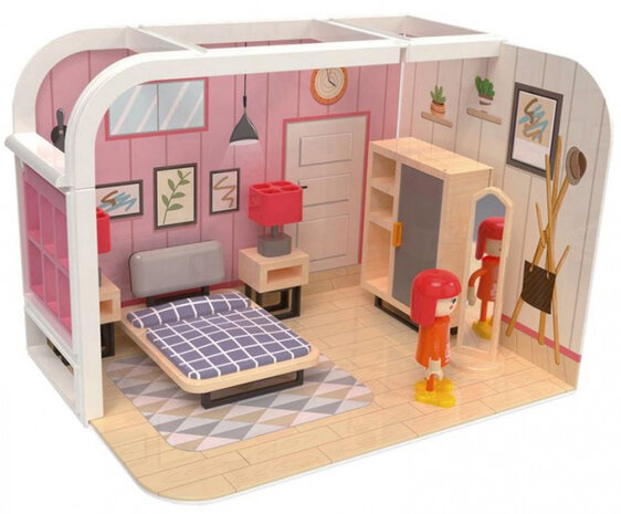 speelset slaapkamer junior karton/hout 10-delig