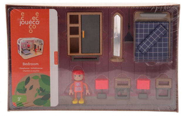 speelset slaapkamer junior karton/hout 10-delig