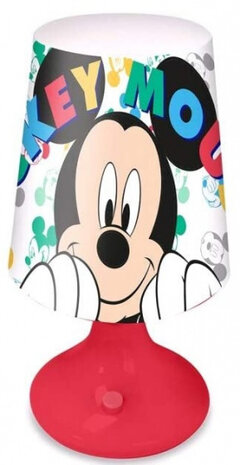 tafellamp Mickey Mouse junior 9 x 18 cm rood/wit