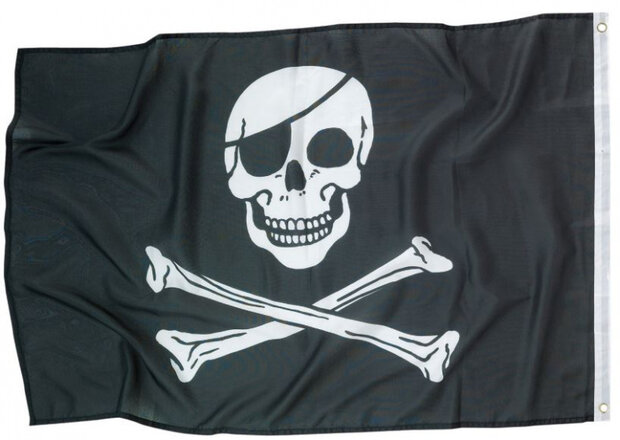 piratenvlag 92 x 60 cm polyester zwart