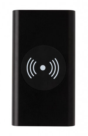 powerbank draadloos 10.000 mAh 12,5 cm alu zwart