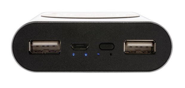 powerbank 5000 mAh 9 x 7 cm aluminium zilver