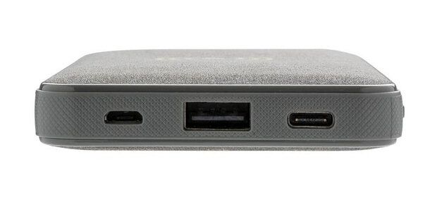 powerbank Tela draadloos 8000 mAh ABS antraciet