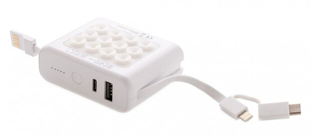 powerbank met draadloze oplader 7,2 cm ABS wit