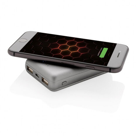 powerbank 5000 mAh 9,5 x 6,3 cm ABS zilver
