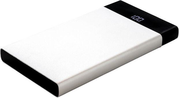 powerbank 6000 mAh 12,3 x 6,8 cm ABS wit/zwart