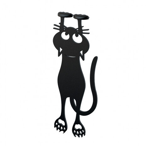 boekenlegger Curious Cat 12 cm nylon zwart