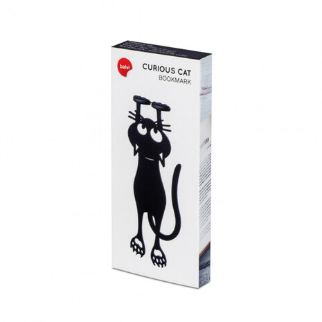 boekenlegger Curious Cat 12 cm nylon zwart