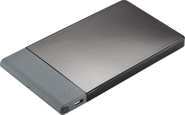 powerbank 4600 mAh 12,5 x 7 cm ABS zwart/grijs