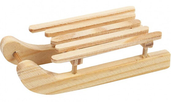 slee junior 6,5 x 2,5 cm hout beige 6 stuks