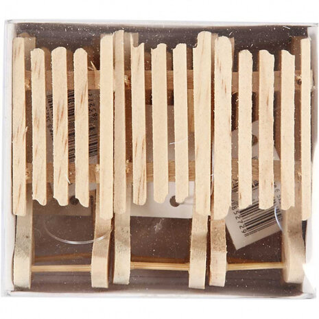 slee junior 6,5 x 2,5 cm hout beige 6 stuks