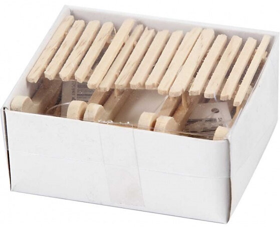 slee junior 6,5 x 2,5 cm hout beige 6 stuks
