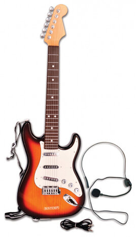 elektrische rockgitaar junior 64 cm bruin 3-delig