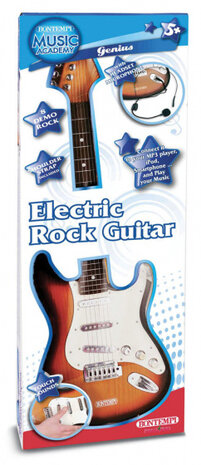 elektrische rockgitaar junior 64 cm bruin 3-delig