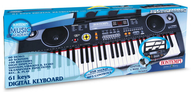 keyboard Digitaal junior 86 cm zwart 3-delig