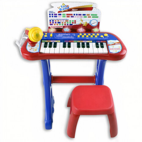 keyboard junior 20 cm rood/blauw 4-delig