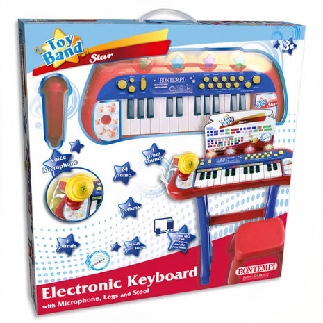 keyboard junior 20 cm rood/blauw 4-delig