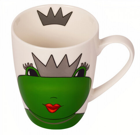 mok Kikkerkoningin Kate junior porselein wit/groen