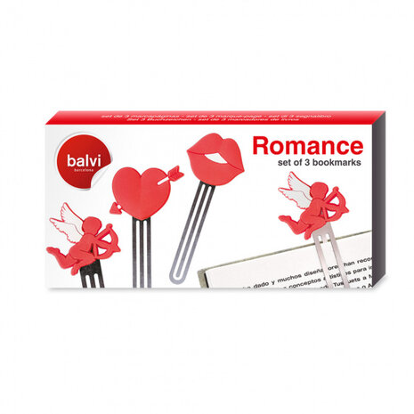 boekenleggers romantiek 11 x 4,3 PVC rood 3 stuks