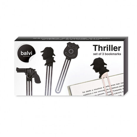 boekenleggers thriller 11 x 4,3 PVC zwart 3 stuks