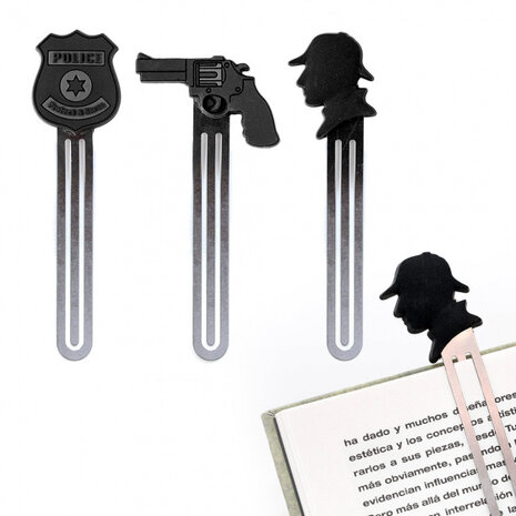 boekenleggers thriller 11 x 4,3 PVC zwart 3 stuks