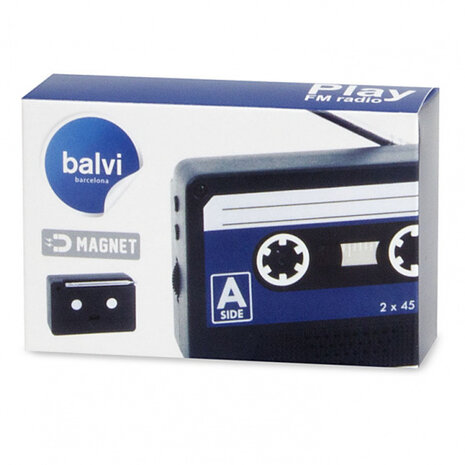 radio magnetisch 6,5 x 10 cm PVC zwart