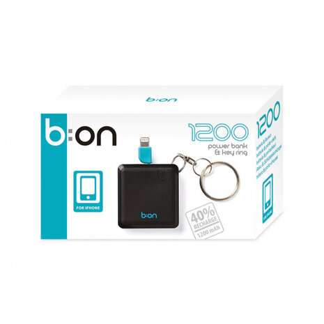 sleutelhanger/powerbank iPhone 4,7 cm 1200 mAh ABS zwart