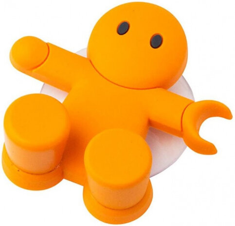 tandenborstelhouder Vriend 6 x 6 cm ABS oranje