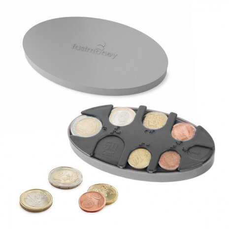 muntenhouder Fast Money 6,2 x 11,3 cm ABS zilver