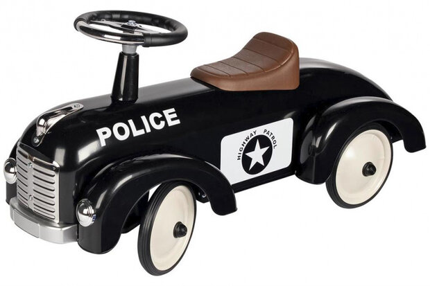 loopauto Politie jongens 75 cm staal zwart