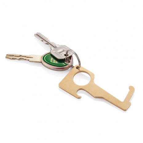 sleutelhanger contactloos 8,1 cm koper bruin