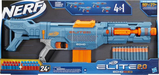speelpistool Elite 2.0 Echo Cs 10 blauw 2-delig