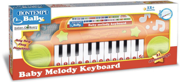 keyboard elektronisch junior 33 x 12,5 x 3 cm oranje