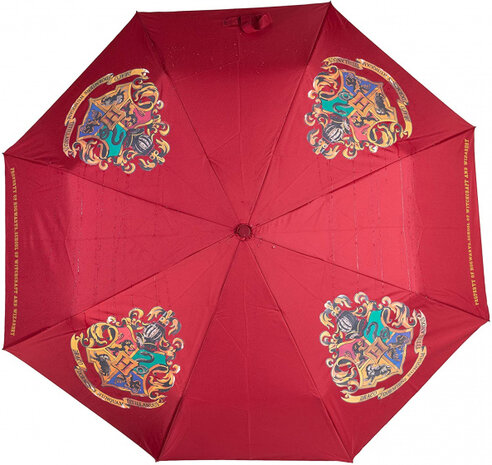 paraplu Harry Potter Zweinstein 70 cm rood 2-delig