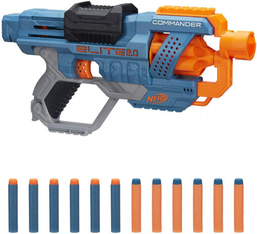 speelpistool Elite 2.0 Commander RD 6 36,4 cm blauw/oranje