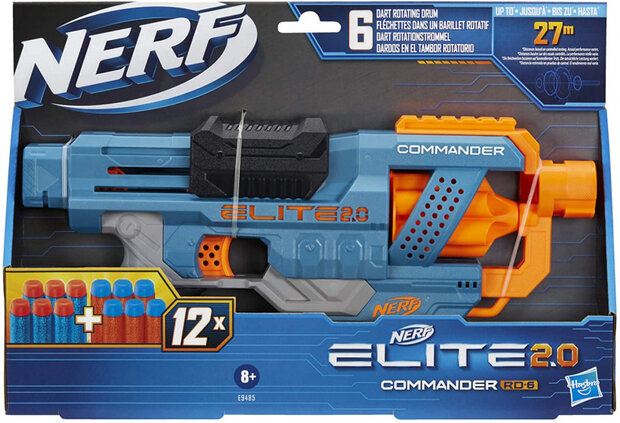 speelpistool Elite 2.0 Commander RD 6 36,4 cm blauw/oranje