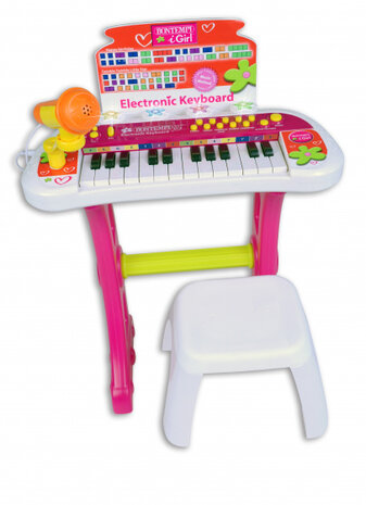 keyboard elektronisch junior 45 x 48 cm roze