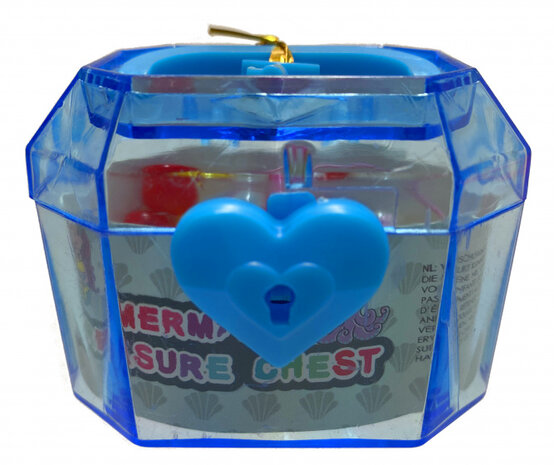 schatkist met parels meisjes 6 x 4,5 cm blauw